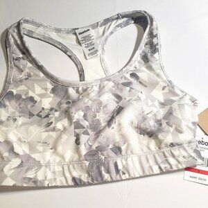 Reebok Sports Bra - reversible - size small - white and gray - racerback
